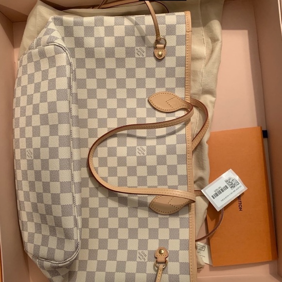 * SOLD * LOUIS VUITTON NEVERFULL DAMIER AZUR NEW - Picture 7 of 8